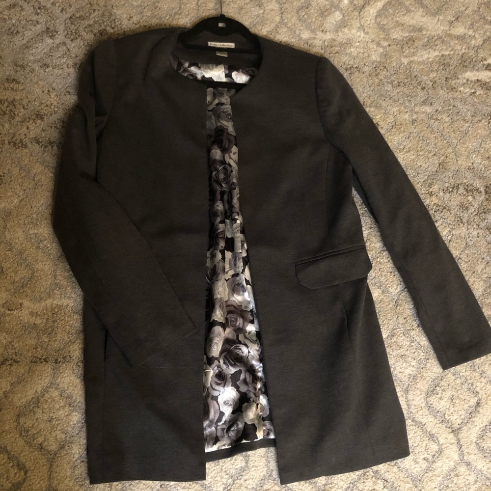 Long Grey Suit Jacket with Amazing Interior